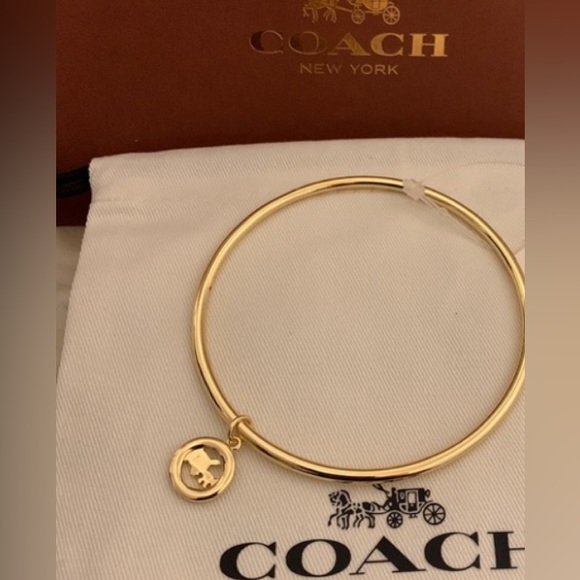 Coach Horse & Carriage bangle bracelet w Charm NWOT including Coach Dust Bag - Picture 7 of 11